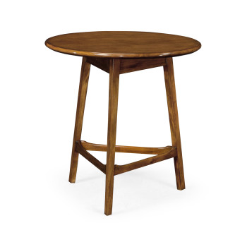 Round Honey Walnut Cricket End Table