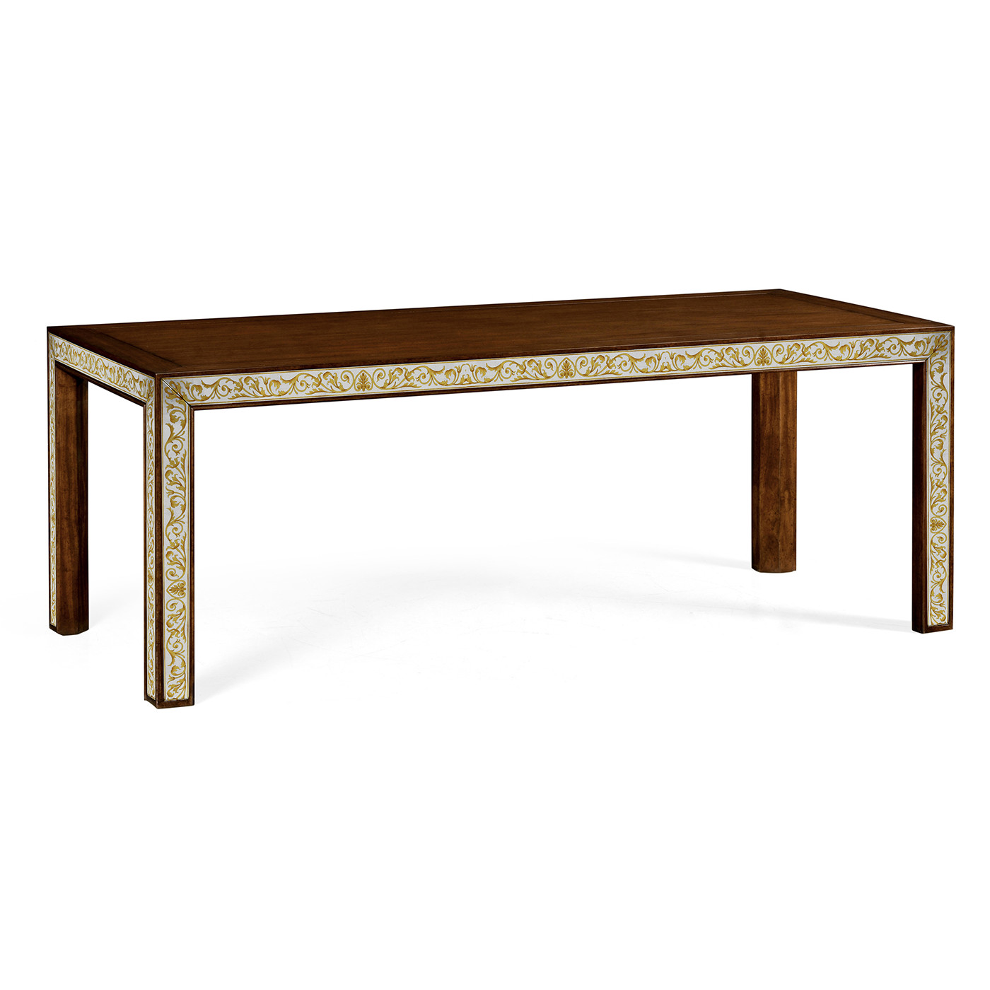 Medium Mahogany & Églomisé Parson Dining Table 80