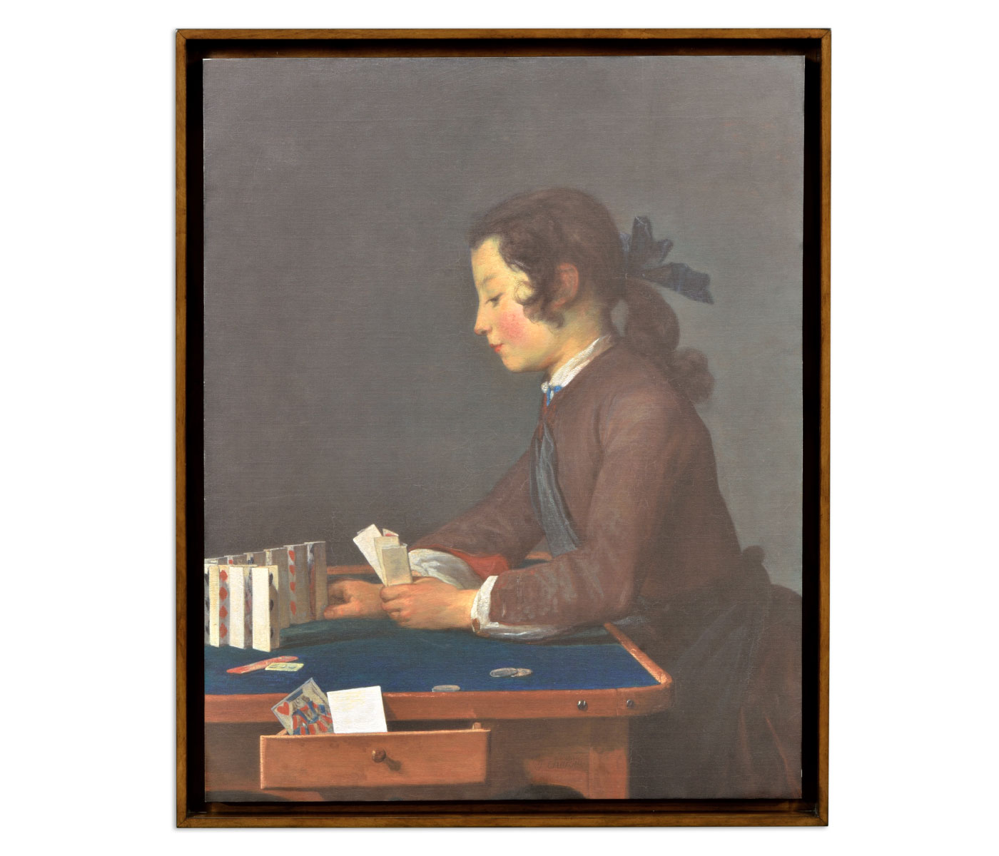 House of Cards Painting on a Honey Walnut Frame