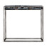 Rectangular Iron End Table with a Black Marble Top