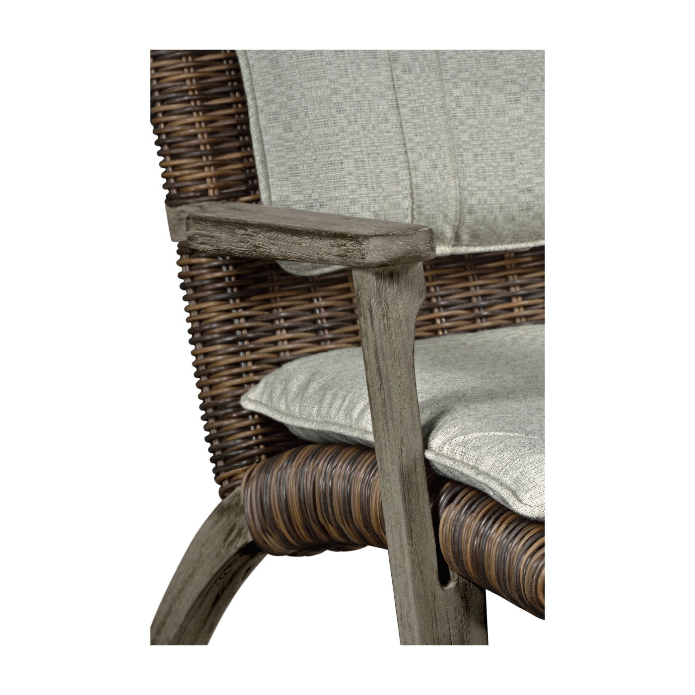 Hampton Grey & Rattan Lounge Chair