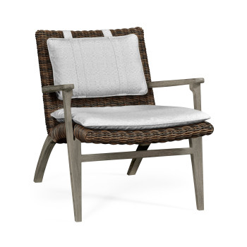 Hampton Grey & Rattan Lounge Chair