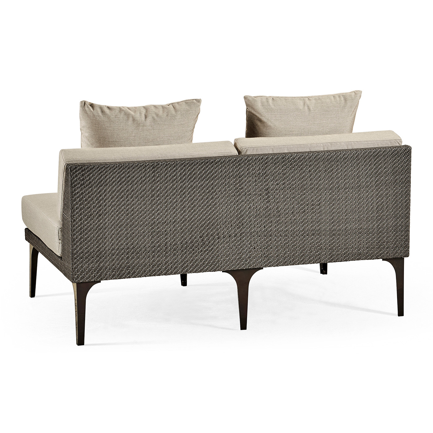 Dark Grey Rattan Two-Seat Centre Sofa Sectional 55