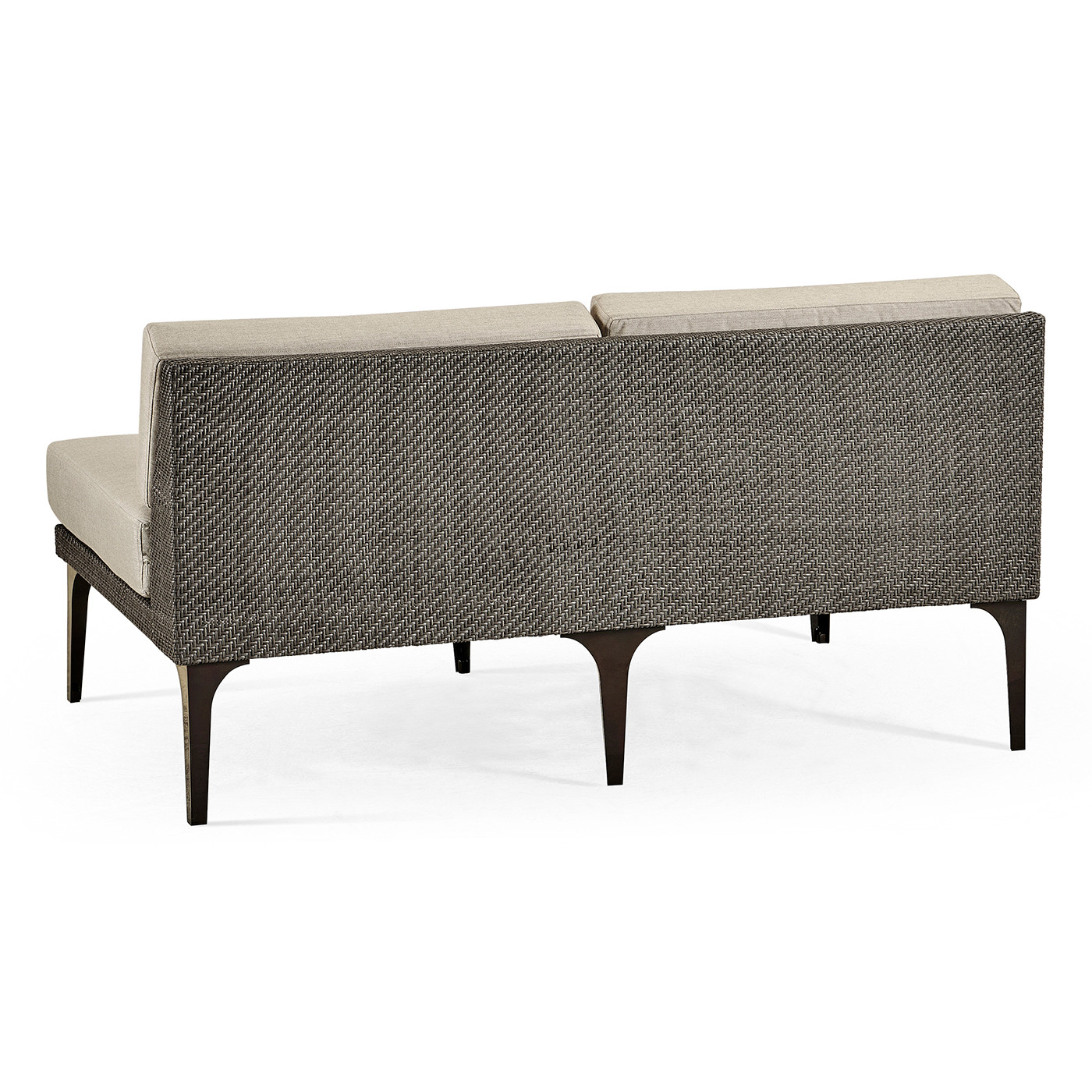 Dark Grey Rattan Two-Seat Centre Sofa Sectional 55