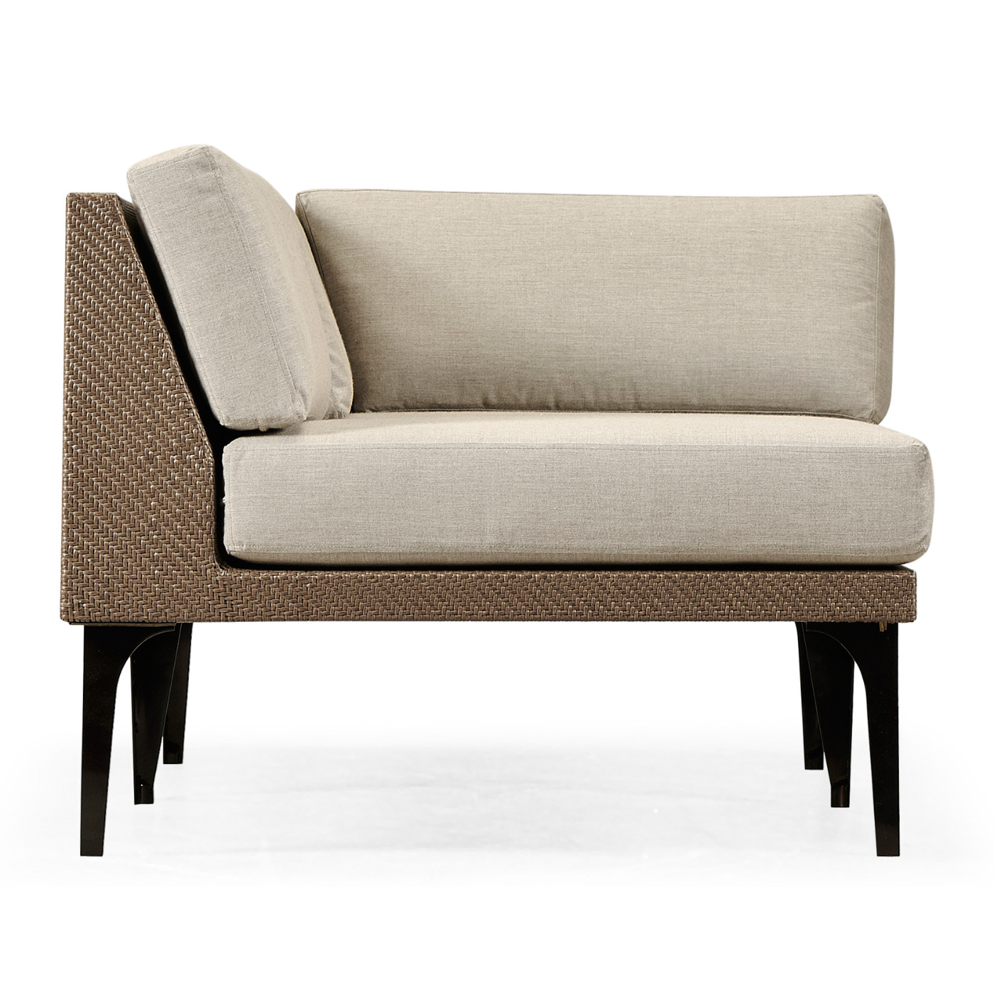 Tan Rattan Left Two-Seat Sofa Sectional 67