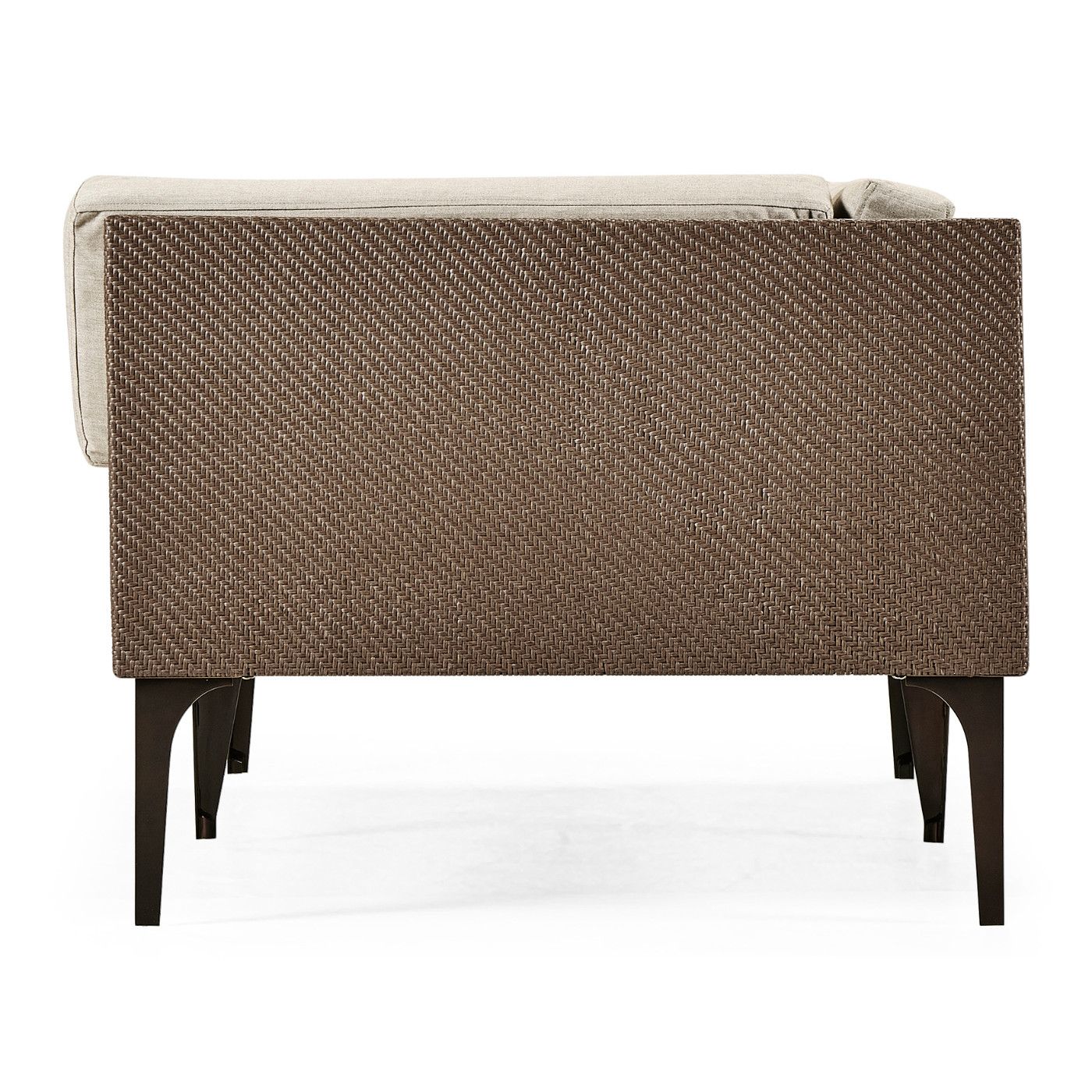 Tan Rattan Left Two-Seat Sofa Sectional 67