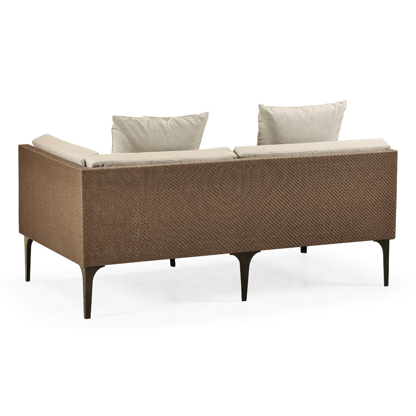 Tan Rattan Left Two-Seat Sofa Sectional 67