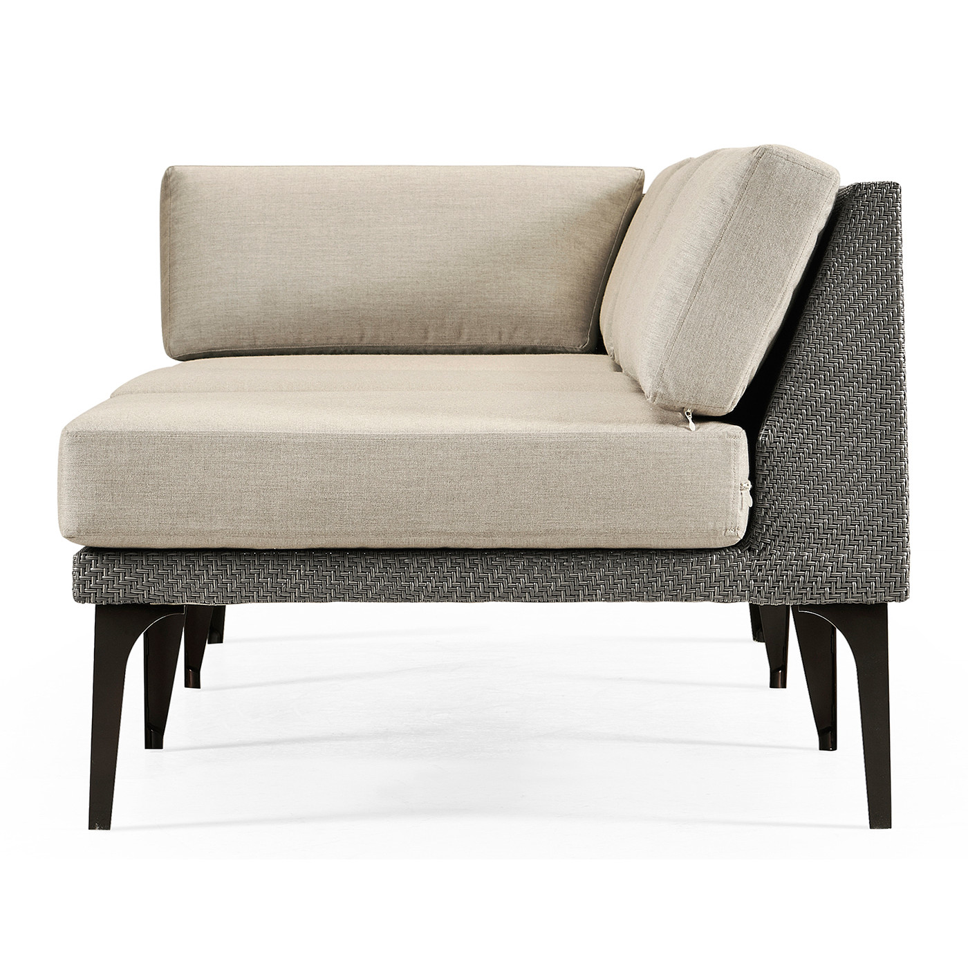 Dark Grey Rattan Right Three-Seat Sofa Sectional 98