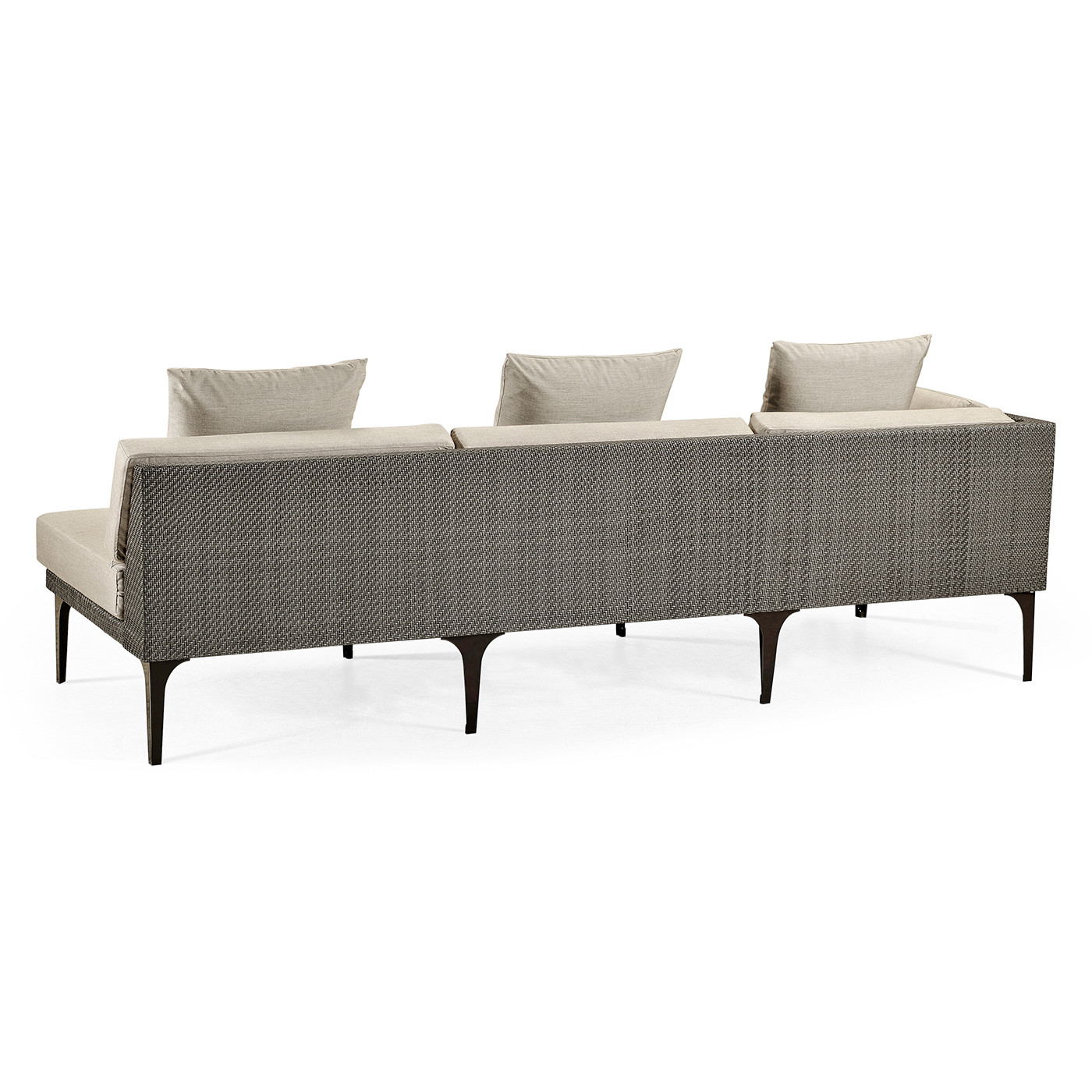Dark Grey Rattan Right Three-Seat Sofa Sectional 98