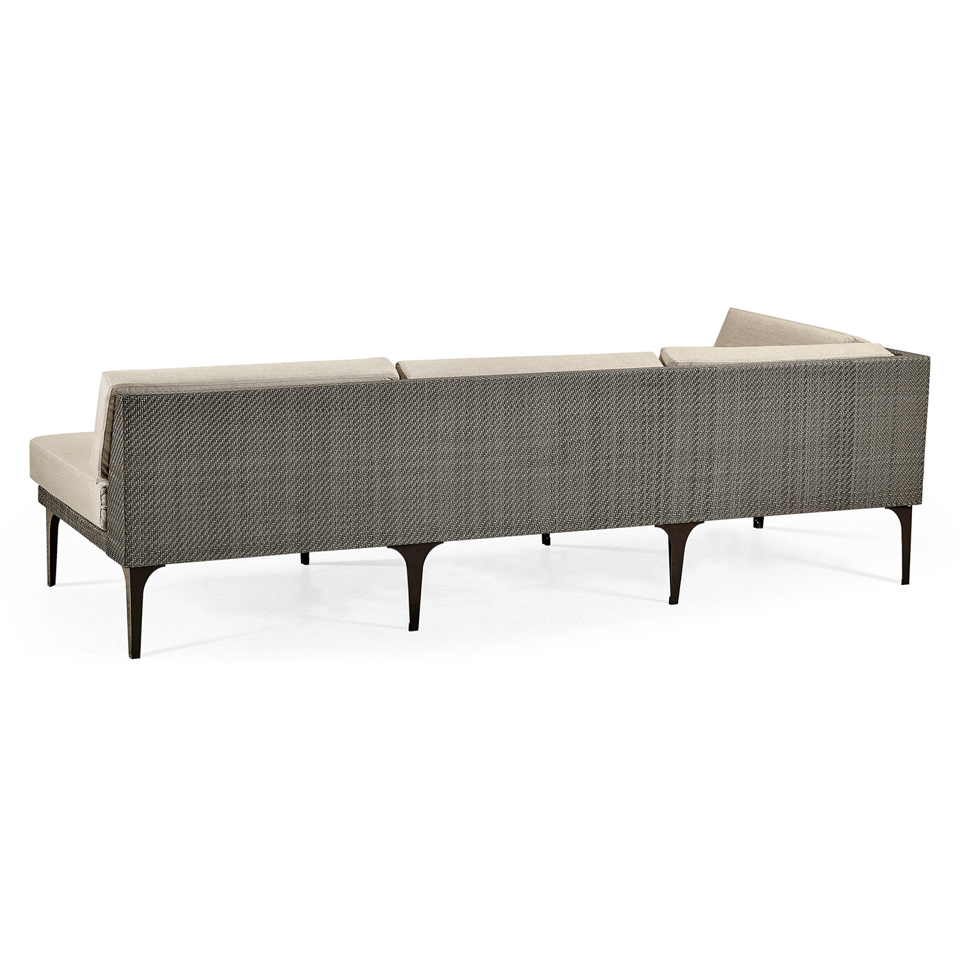 Dark Grey Rattan Right Three-Seat Sofa Sectional 98