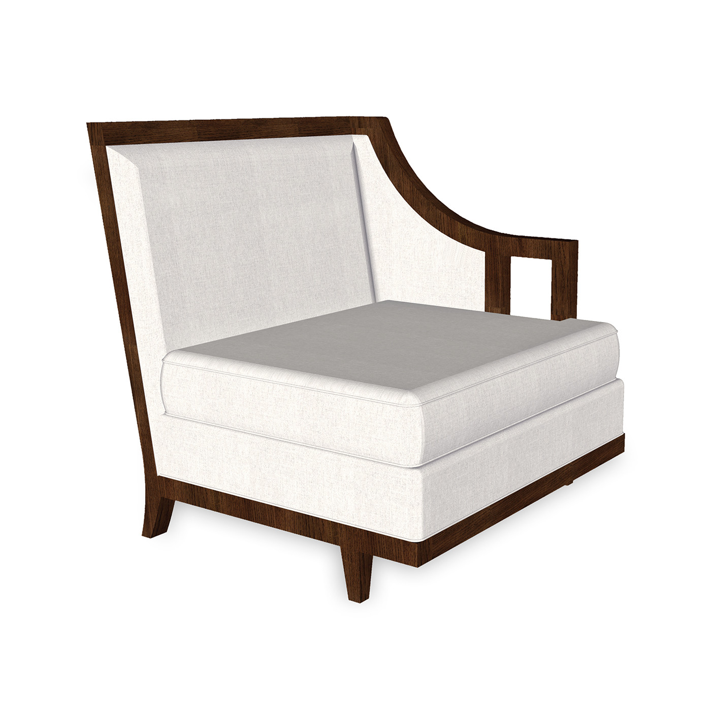 Walnut & Dark Grey Rattan Left One-Seat Sofa Sectional 29