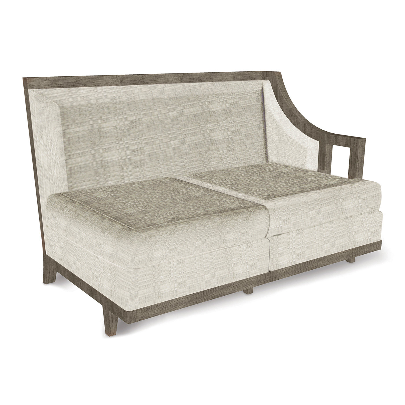 Grey & Tan Rattan Left Two-Seat Sofa Sectional 57