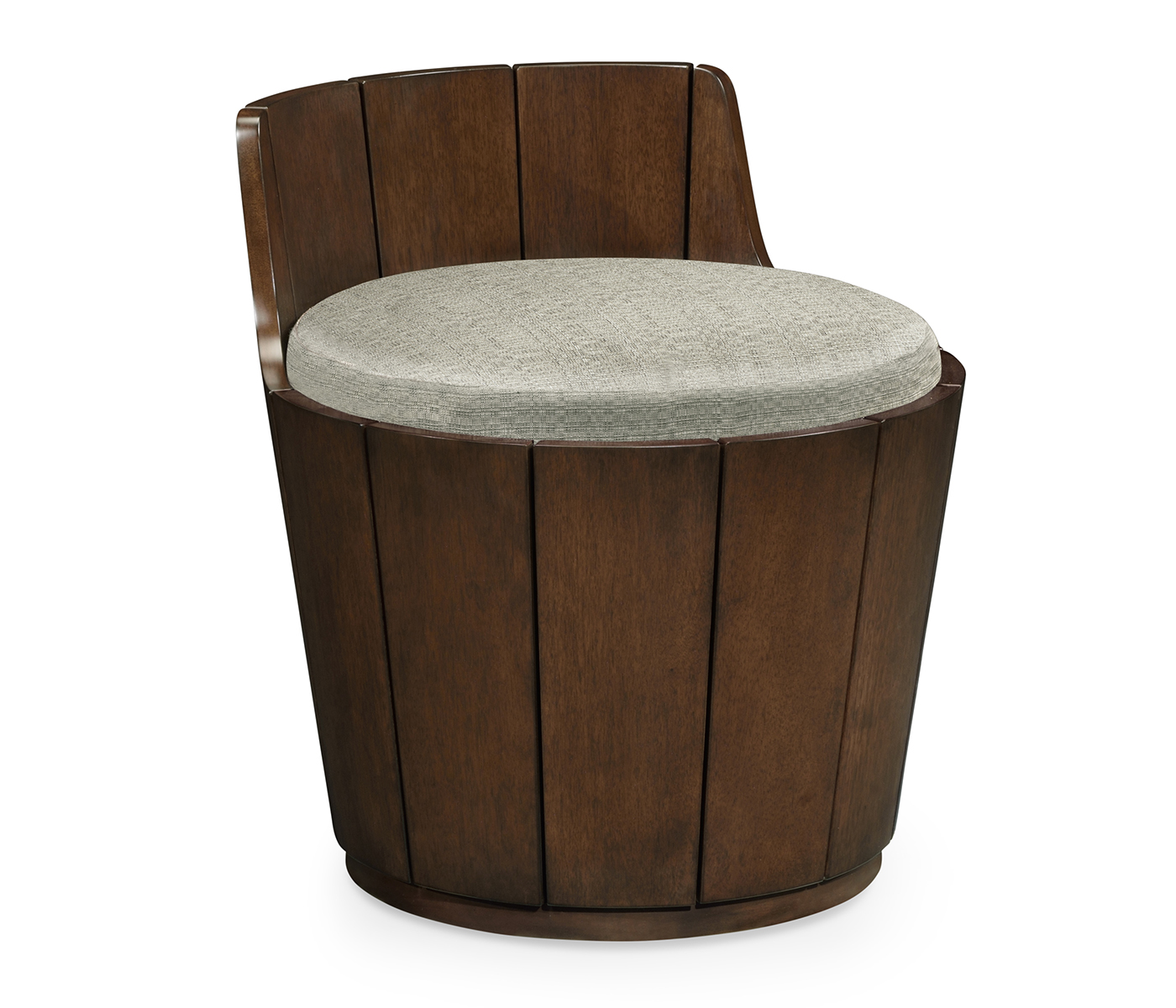 Swivel Walnut Storage Bucket Stool