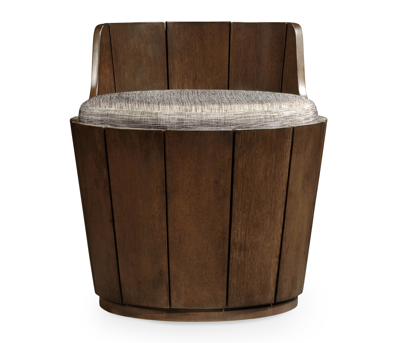 Swivel Walnut Storage Bucket Stool