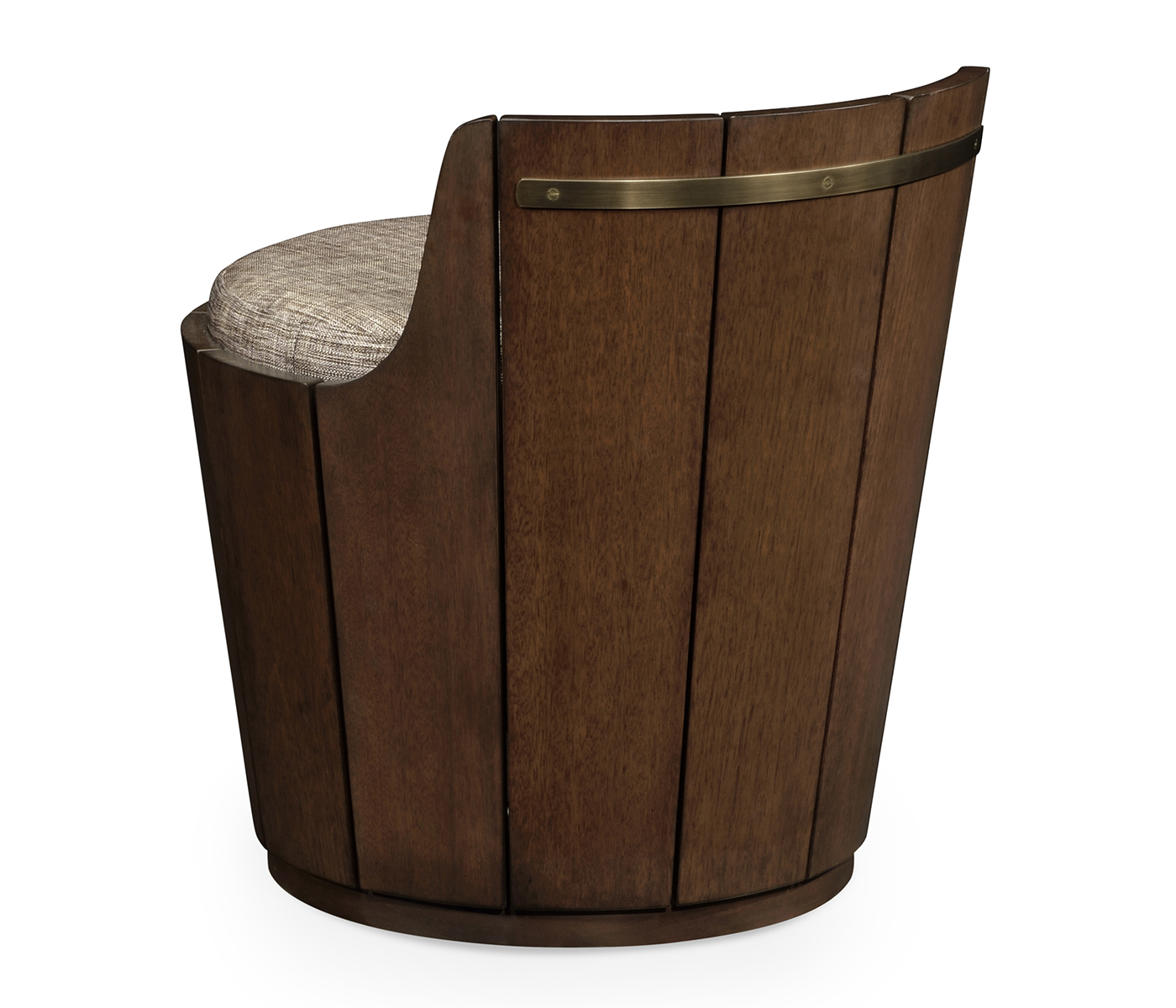 Swivel Walnut Storage Bucket Stool