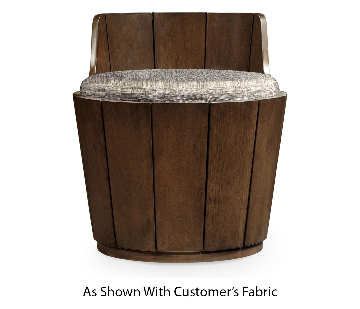 Swivel Walnut Storage Bucket Stool