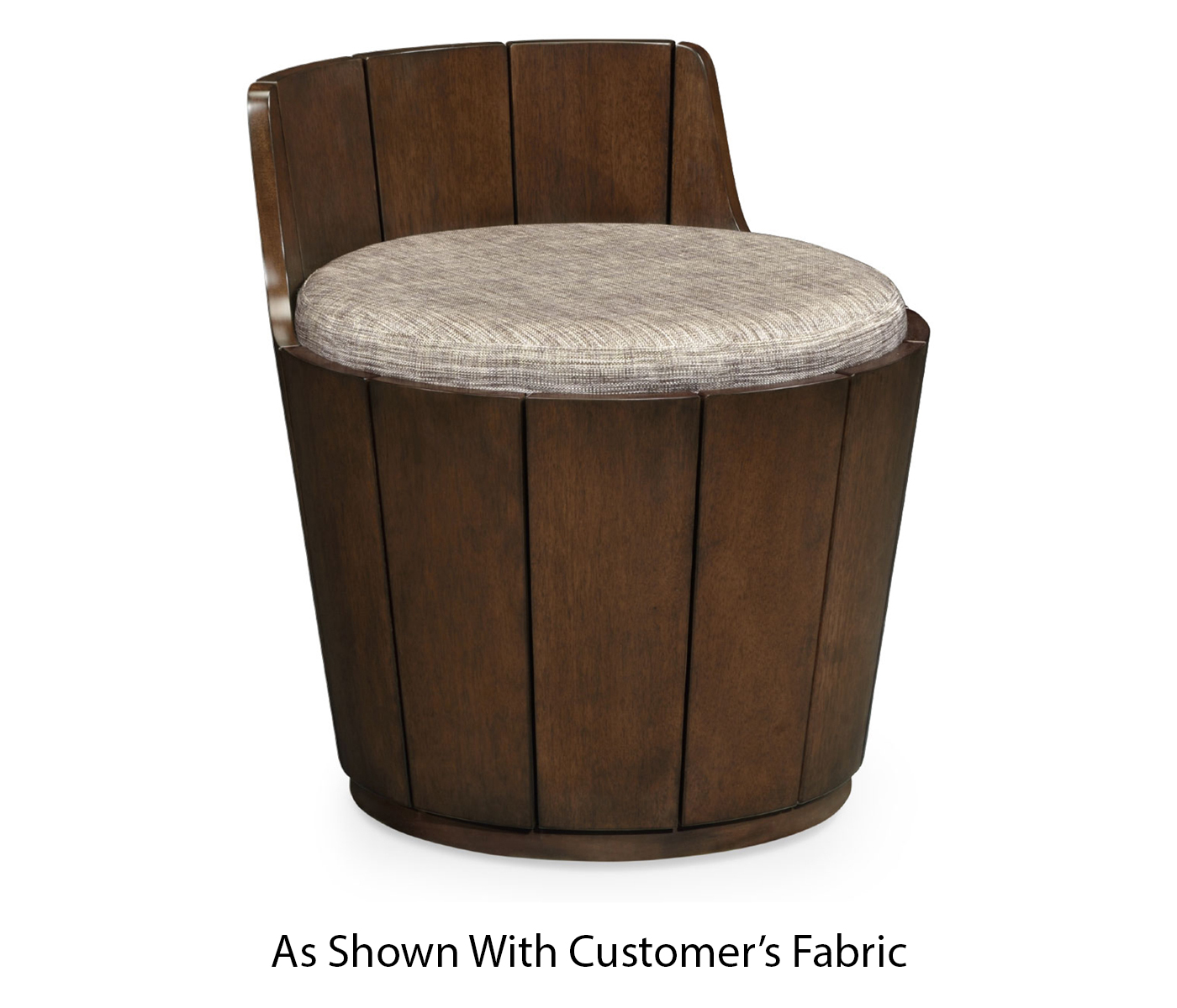 Swivel Walnut Storage Bucket Stool
