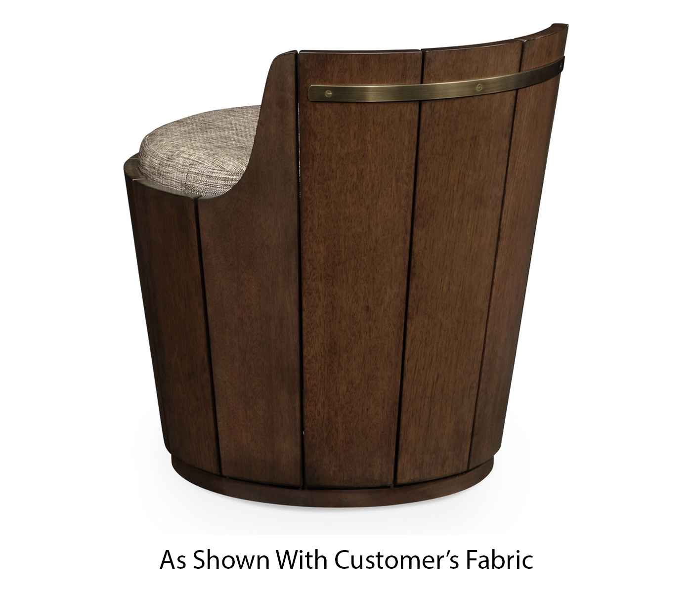 Swivel Walnut Storage Bucket Stool