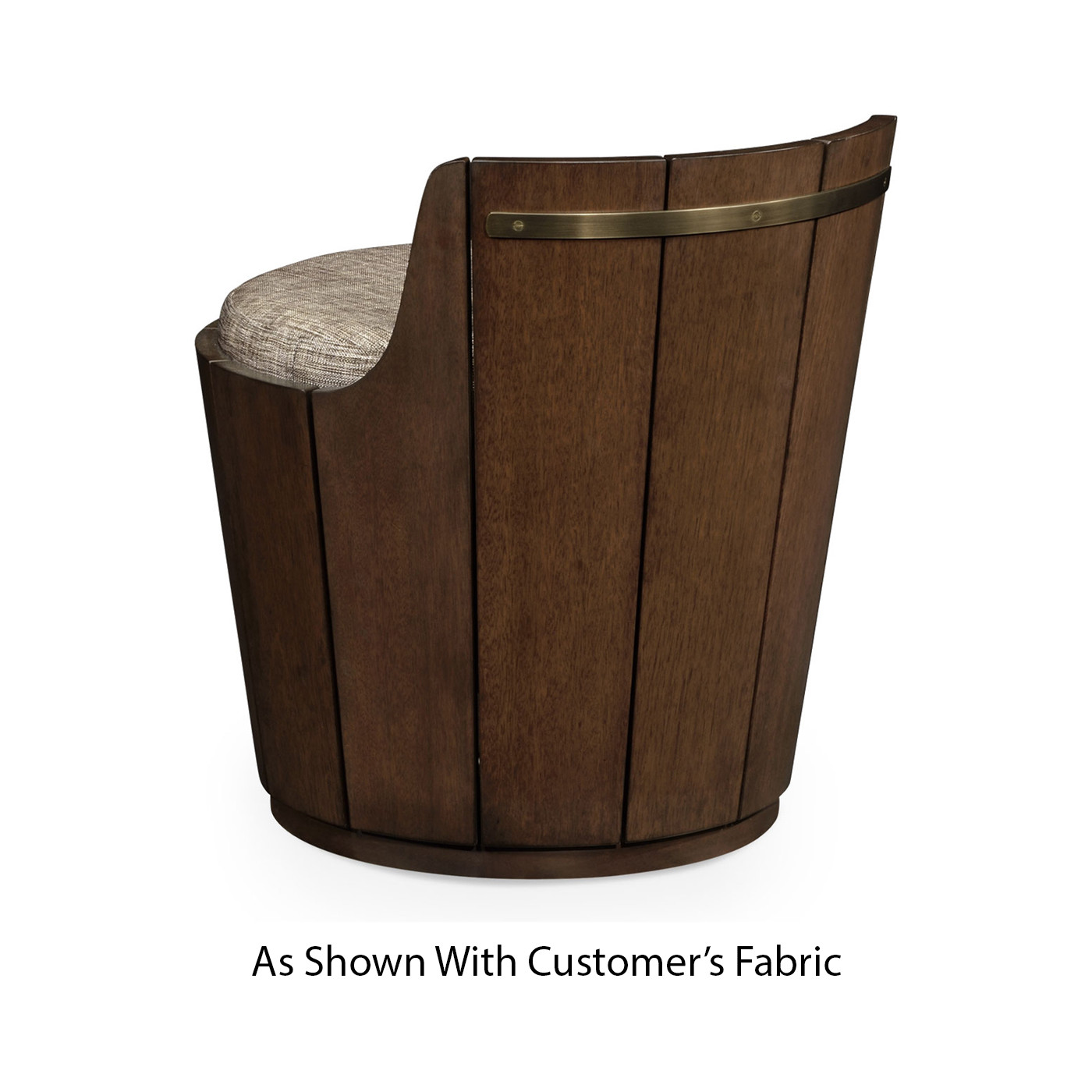 Swivel Walnut Storage Bucket Stool