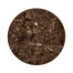 Round Tan Rattan Dining Table with a Dark Marble Top