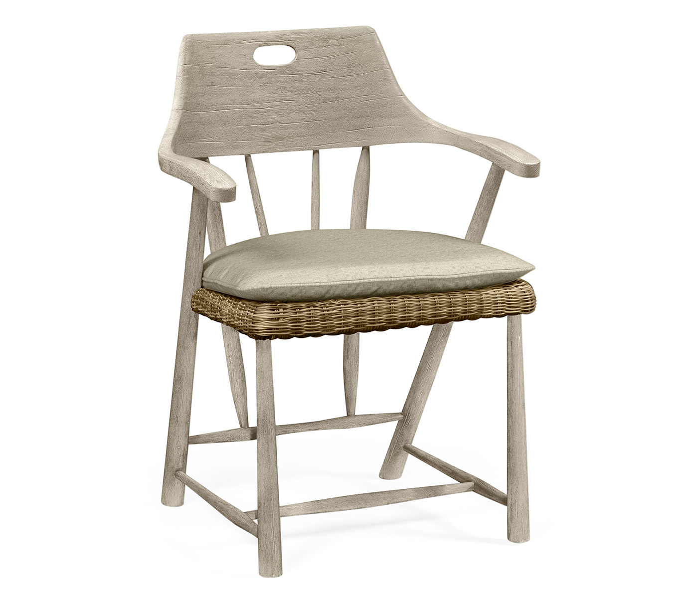 Smokers Style Navajo Sand & Rattan Dining Chair with Cushion