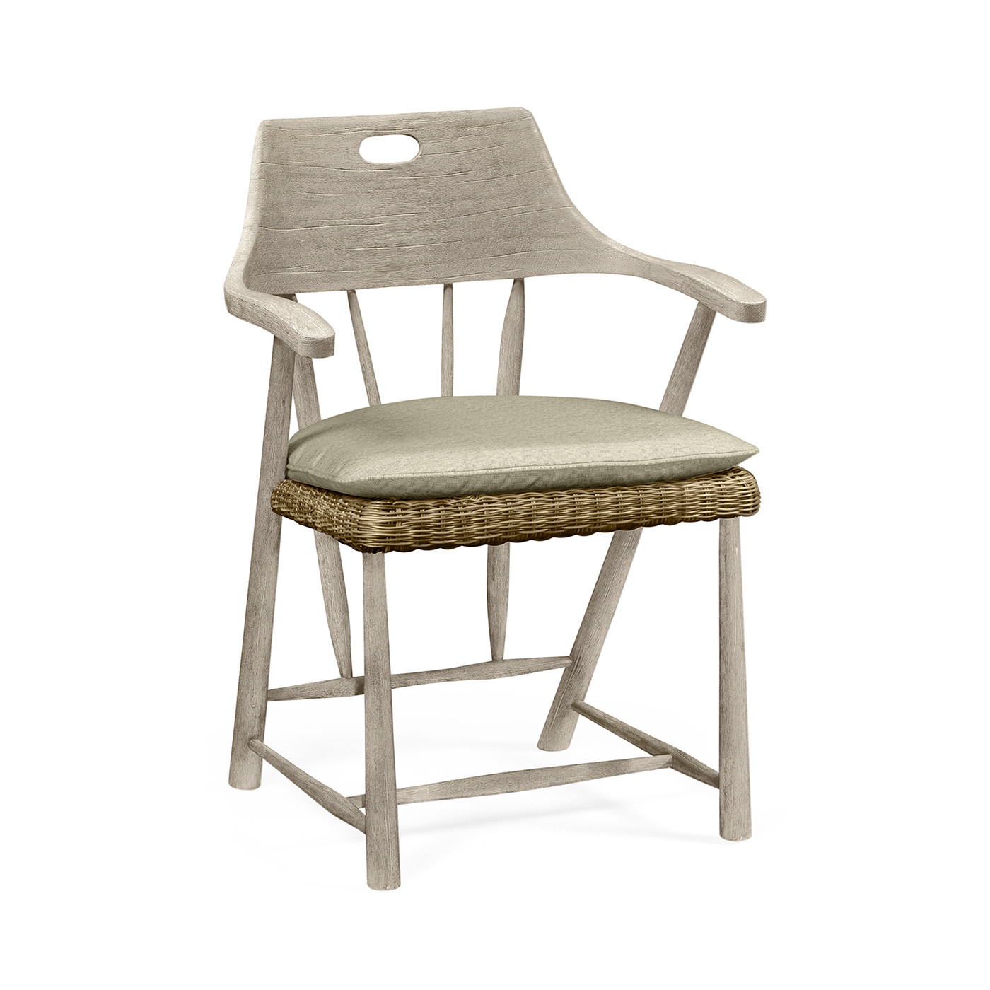 Smokers Style Navajo Sand & Rattan Dining Chair with Cushion