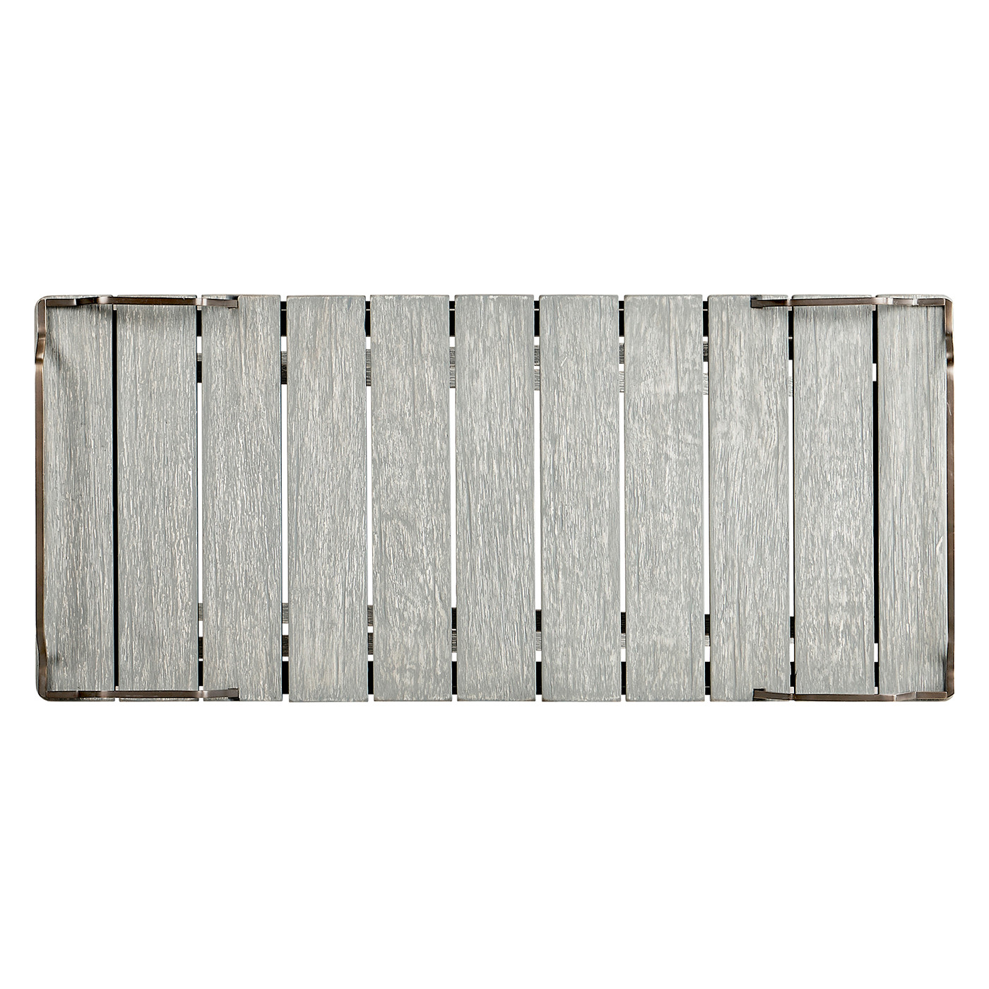 Rectangular Folding Cloudy Grey & Antique Brass Tray Console Table