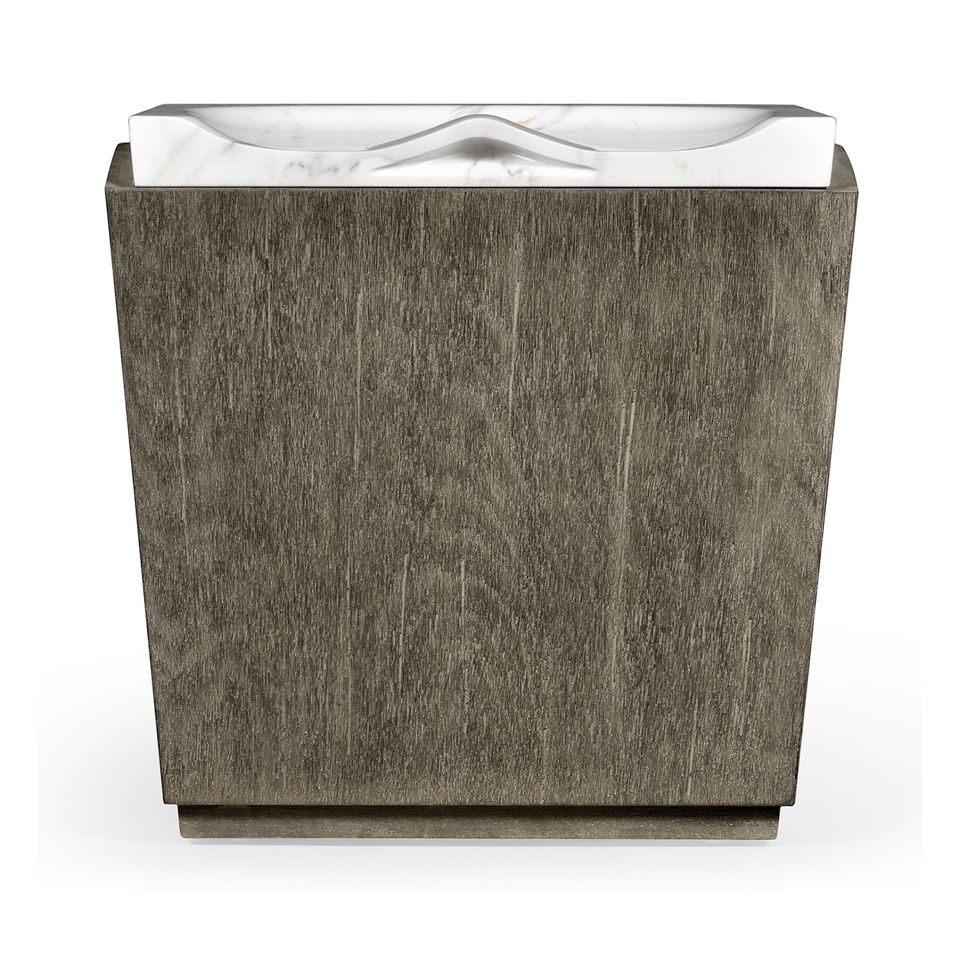 Rectangular Grey & Faux White Marble Storage Stool