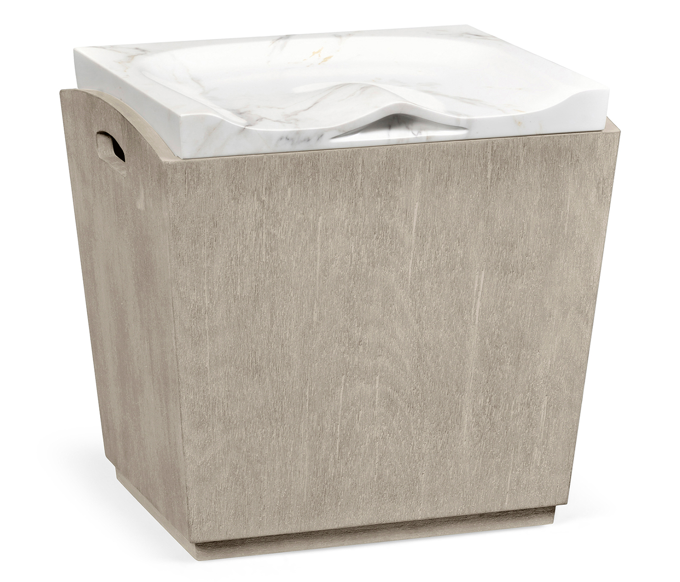 Rectangular Navajo Sand & Faux White Marble Storage Stool