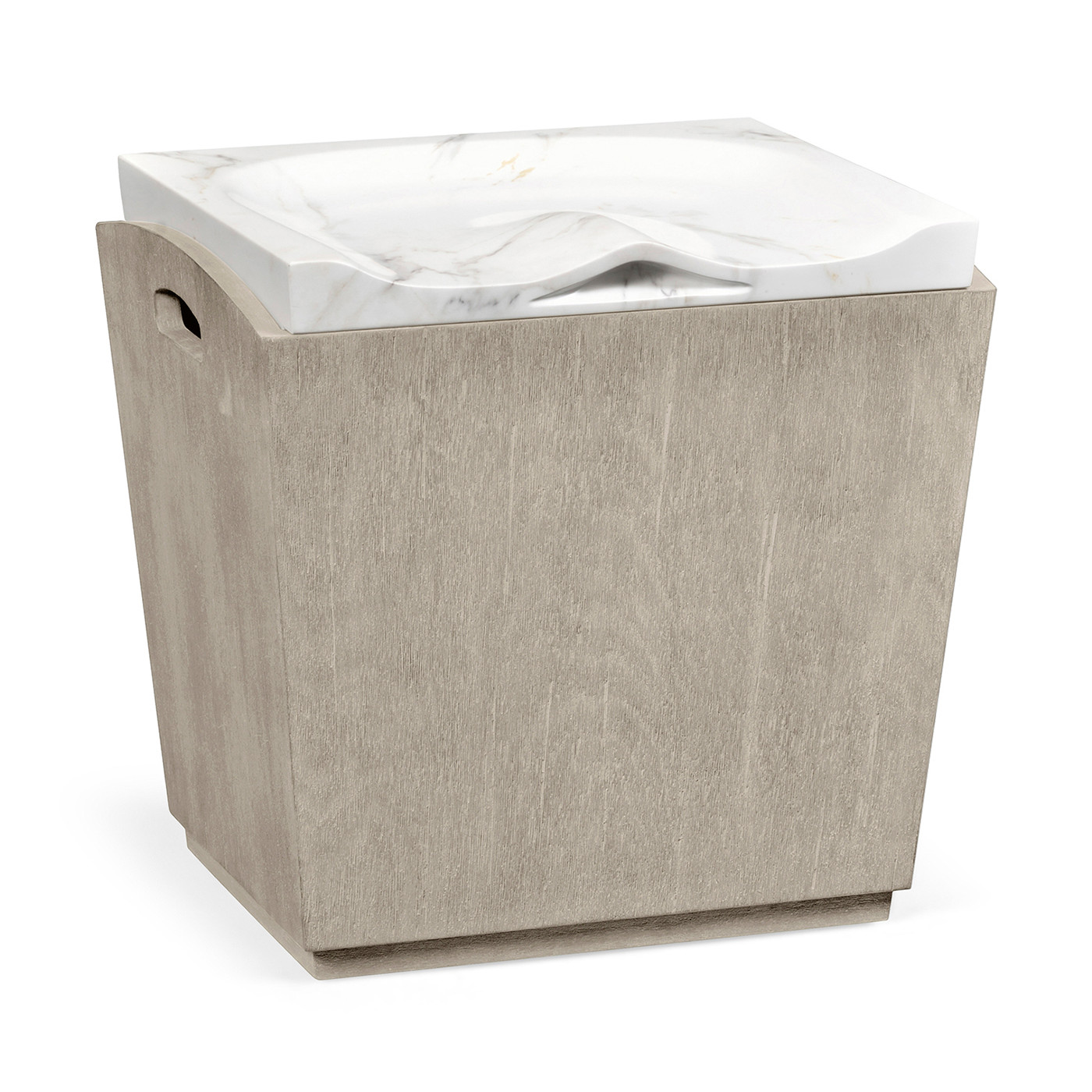 Rectangular Navajo Sand & Faux White Marble Storage Stool