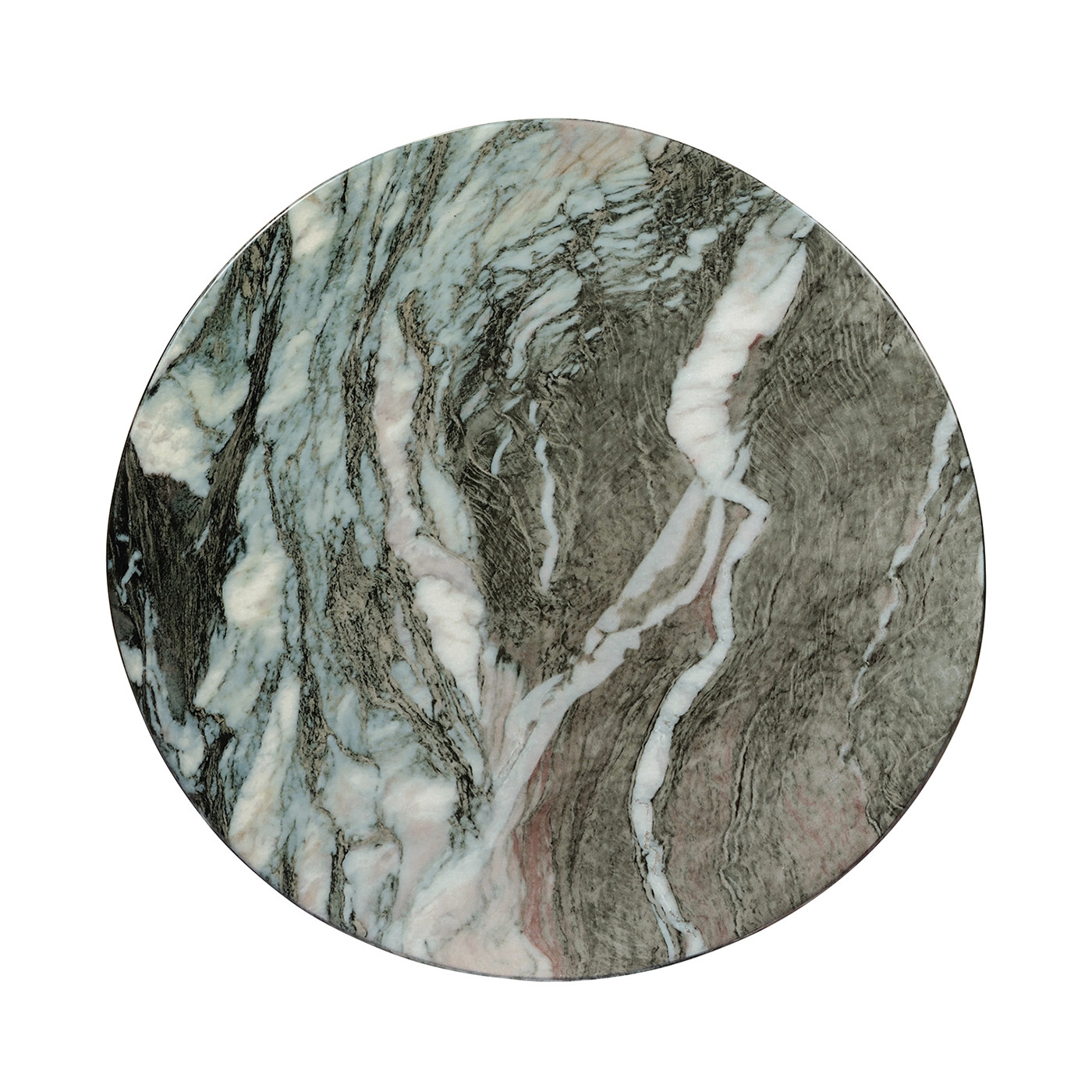 Horn Shaped Faux Black & Grey Marble End Table