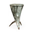 Horn Shaped Faux Black & Grey Marble End Table