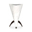 Horn Shaped Faux White & Grey Marble End Table