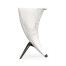 Horn Shaped Faux White & Grey Marble End Table