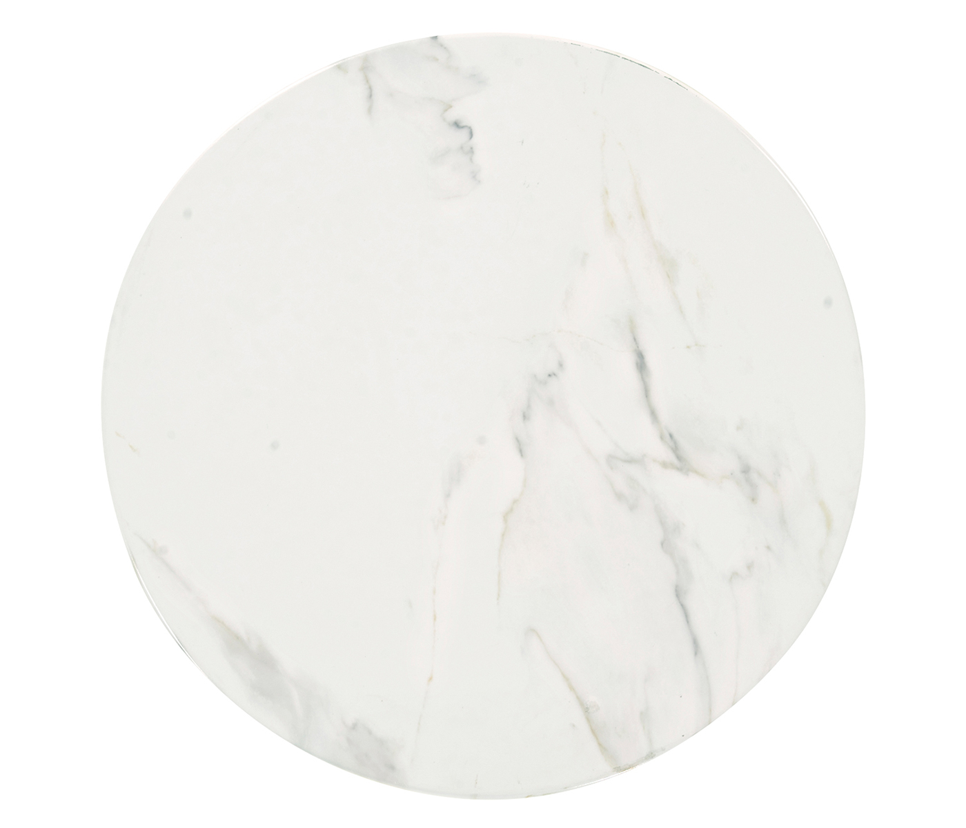 Horn Shaped Faux White & Grey Marble End Table