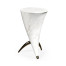 Horn Shaped Faux White & Grey Marble End Table