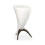 Horn Shaped Faux White & Grey Marble End Table