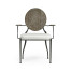 Circle Back Grey & Iron Dining Arm Chair