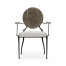 Circle Back Grey & Iron Dining Arm Chair
