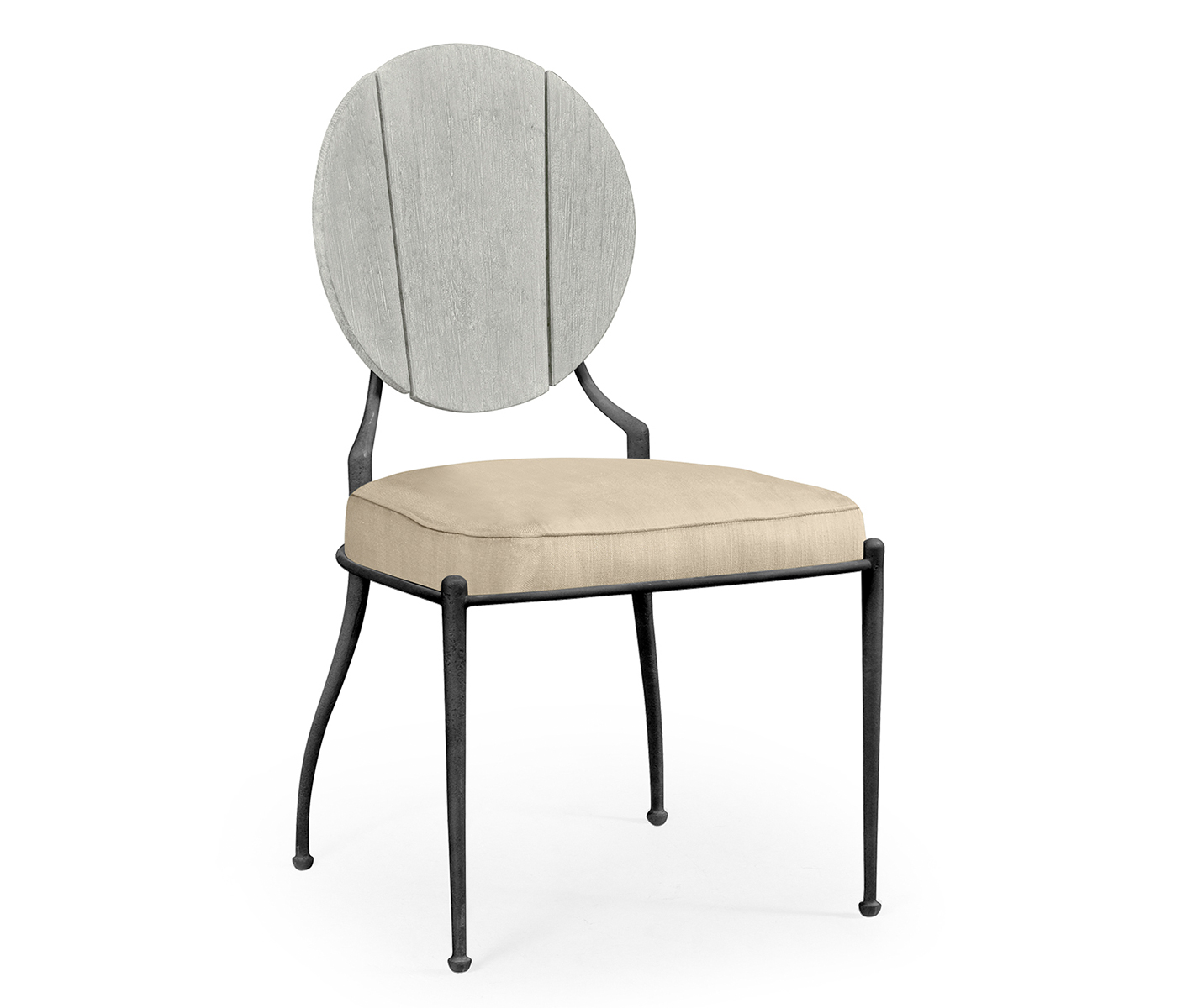 Circle Back Cloudy Grey & Iron Dining Side Chair