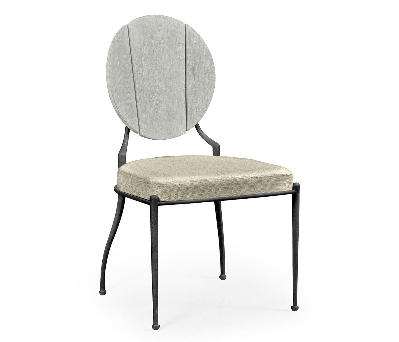 Circle Back Cloudy Grey & Iron Dining Side Chair
