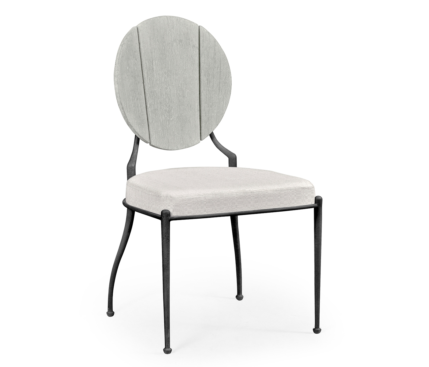 Circle Back Cloudy Grey & Iron Dining Side Chair