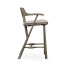 Smokers Style Grey & Rattan Bar Stool with Cushion