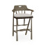 Smokers Style Grey & Rattan Bar Stool with Cushion