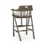 Smokers Style Grey & Rattan Bar Stool with Cushion