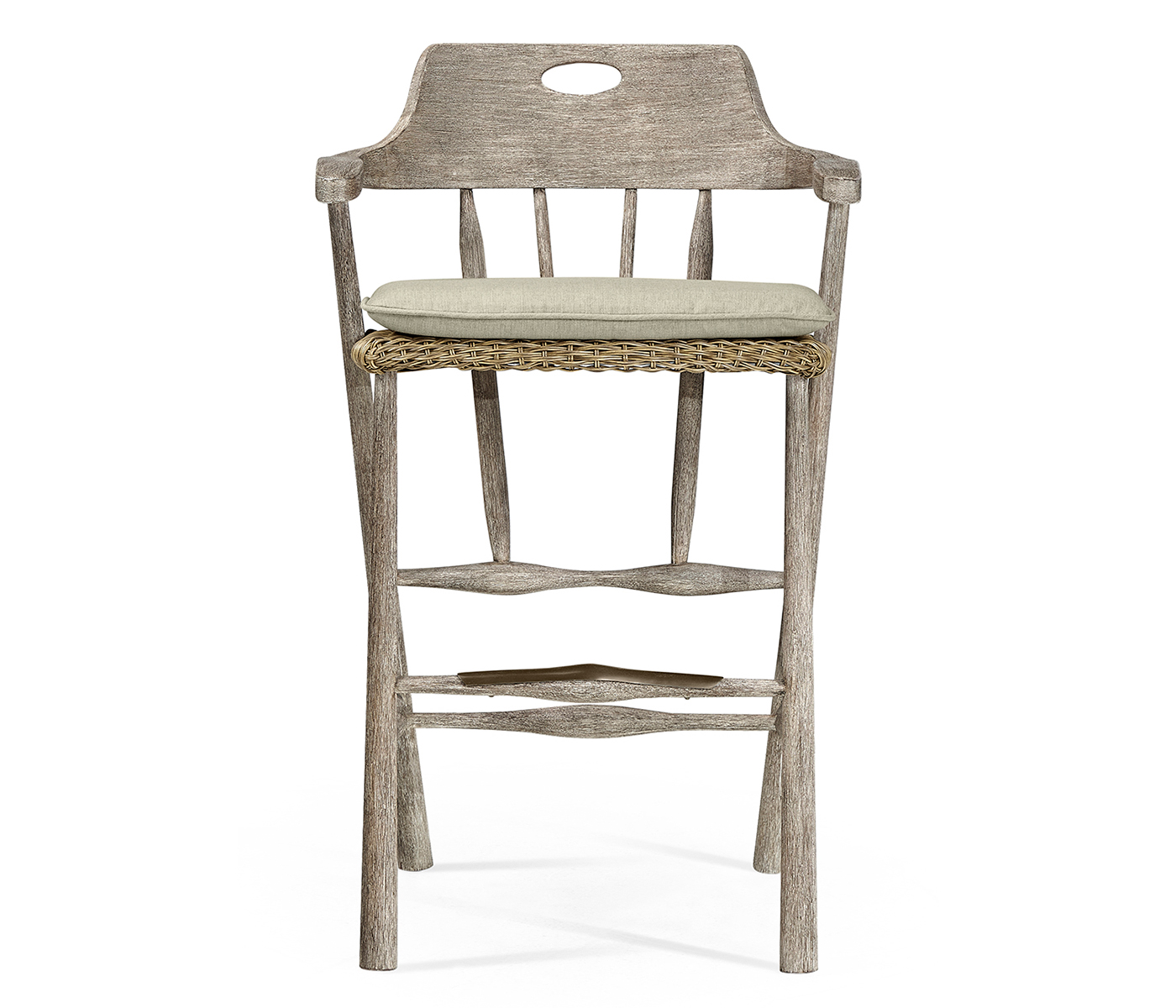 Smokers Style Navajo Sand & Rattan Bar Stool with Cushion