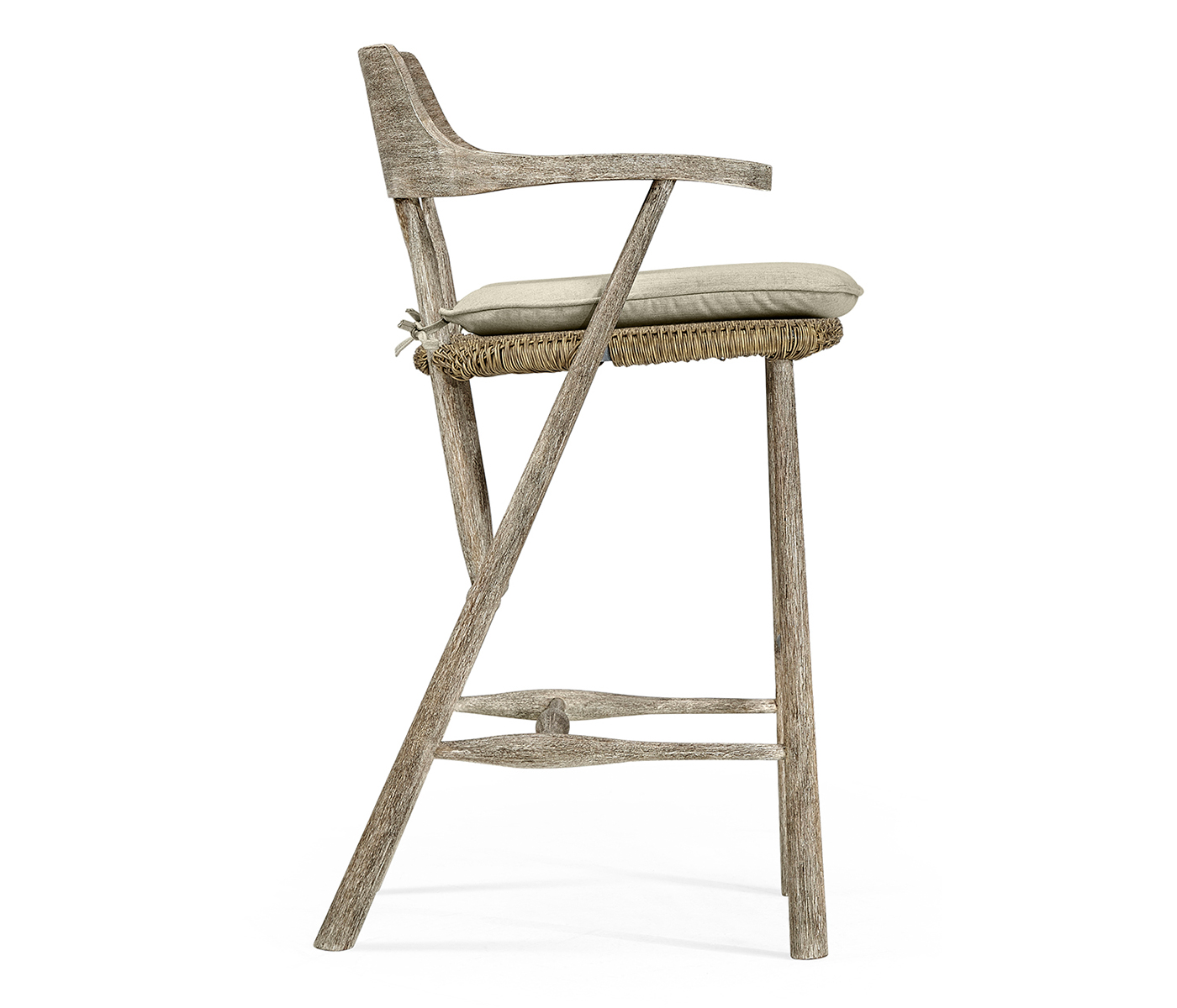 Smokers Style Navajo Sand & Rattan Bar Stool with Cushion