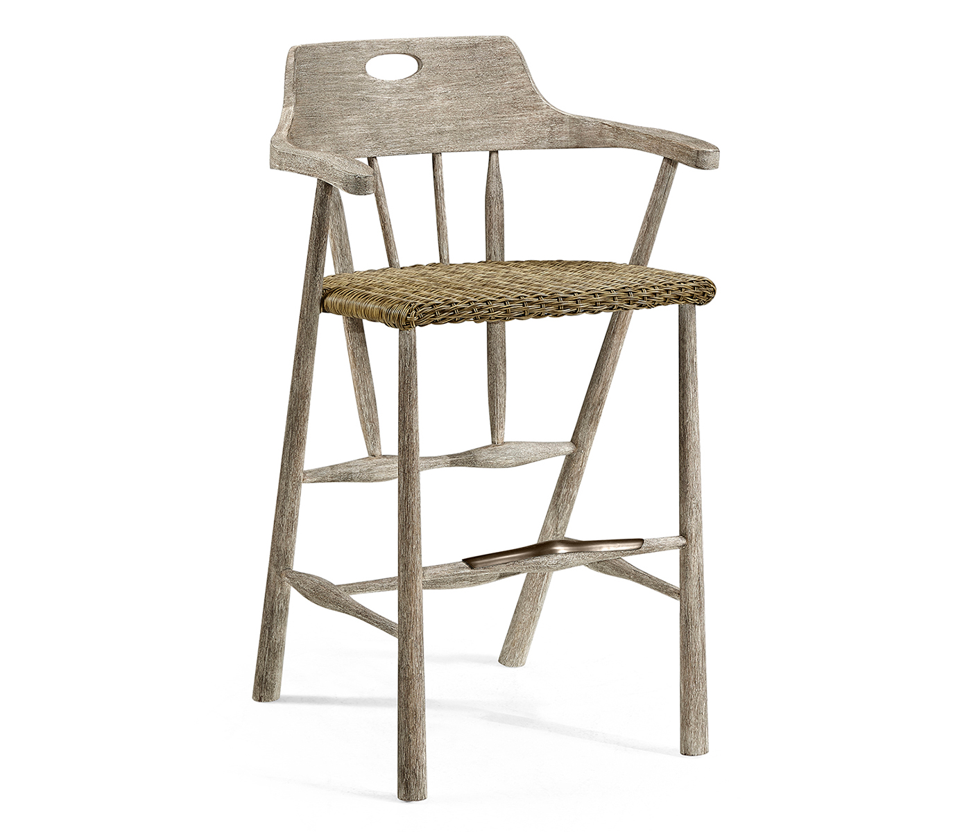 Smokers Style Navajo Sand & Rattan Bar Stool with Cushion