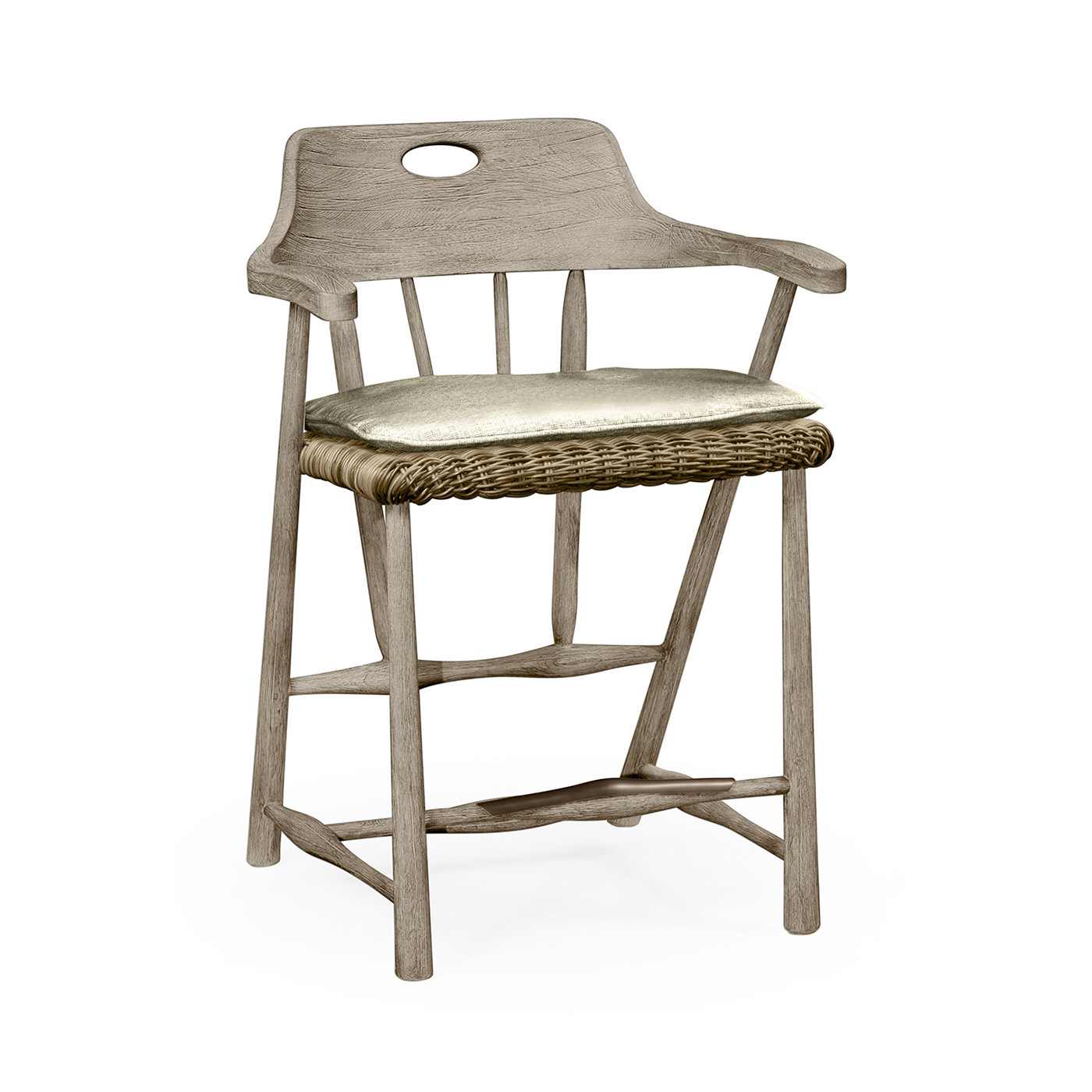 Smokers Style Navajo Sand & Rattan Counter Stool with Cushion