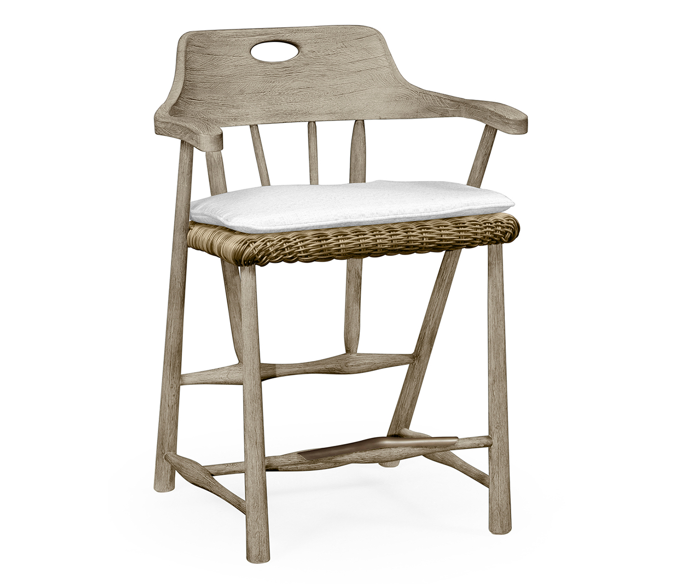 Smokers Style Navajo Sand & Rattan Counter Stool with Cushion